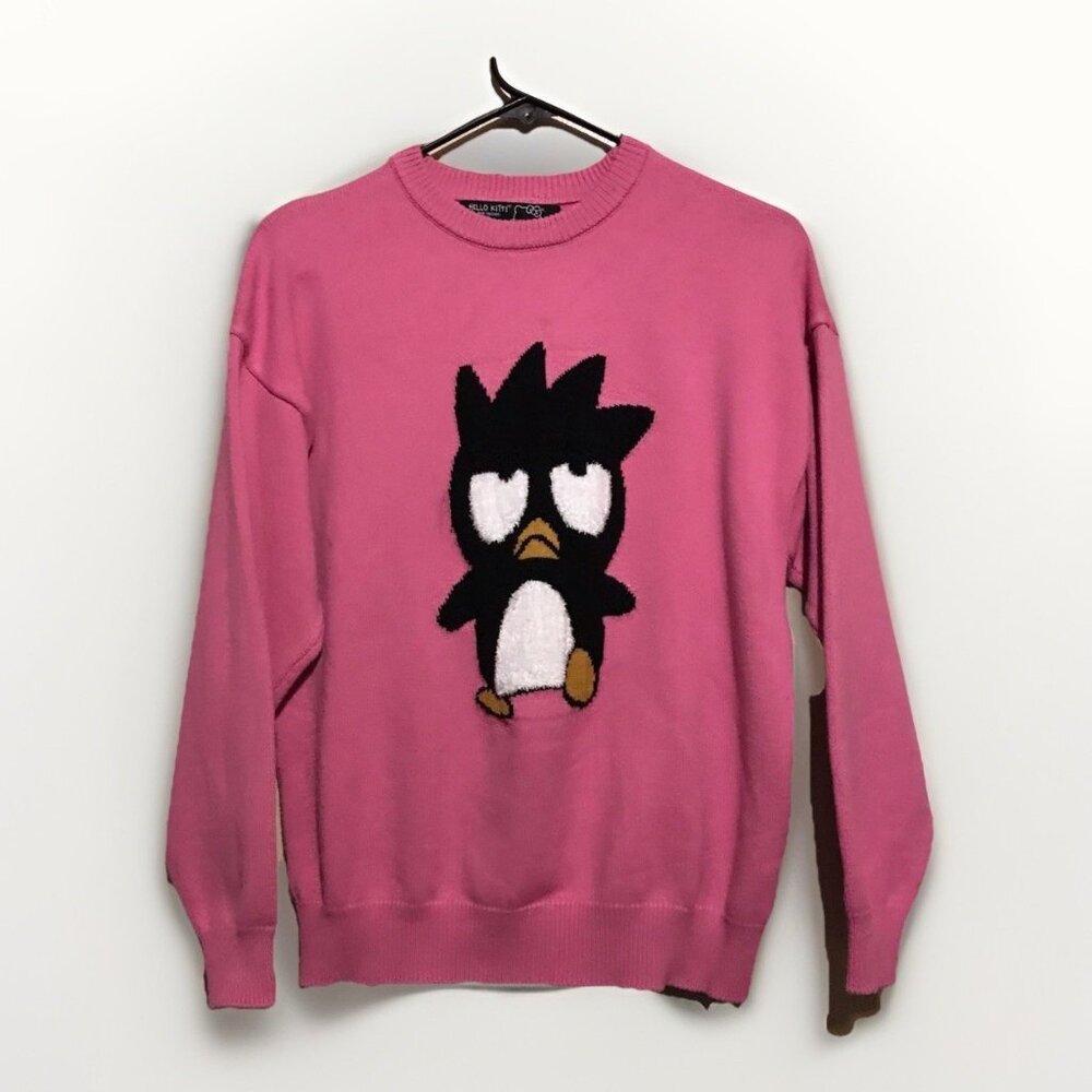 Hello Kitty & Friends Forever 21 Badtz-Maru Pink Knit Sweater Womens Size‎ Small